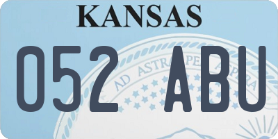 KS license plate 052ABU