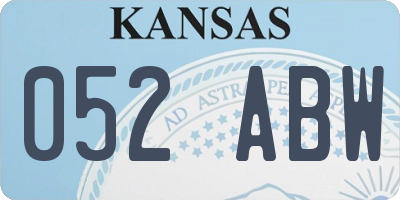 KS license plate 052ABW