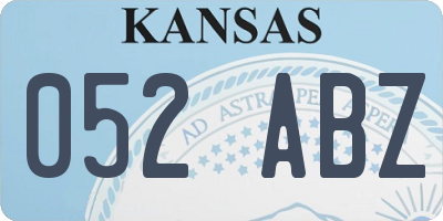 KS license plate 052ABZ