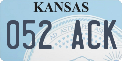 KS license plate 052ACK