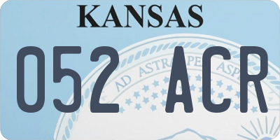 KS license plate 052ACR