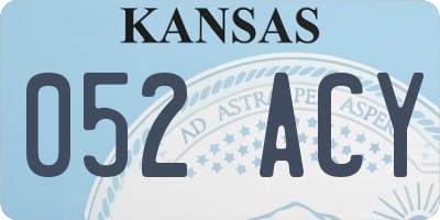 KS license plate 052ACY