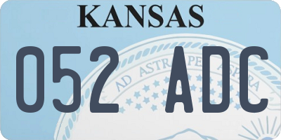 KS license plate 052ADC