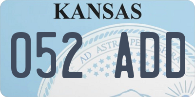 KS license plate 052ADD