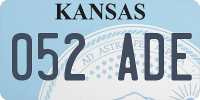 KS license plate 052ADE