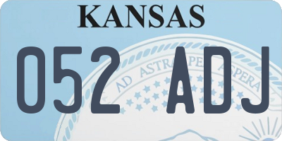 KS license plate 052ADJ