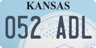 KS license plate 052ADL
