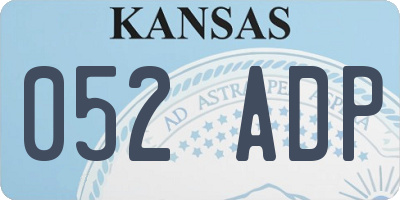 KS license plate 052ADP