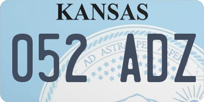 KS license plate 052ADZ