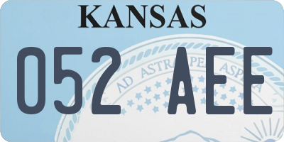 KS license plate 052AEE