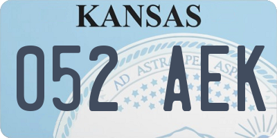 KS license plate 052AEK