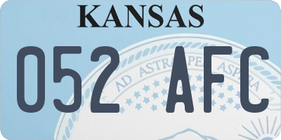 KS license plate 052AFC
