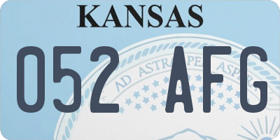 KS license plate 052AFG
