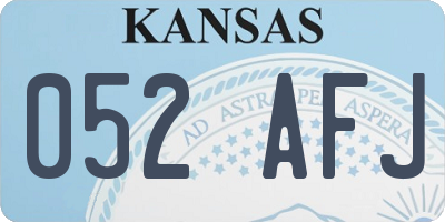 KS license plate 052AFJ
