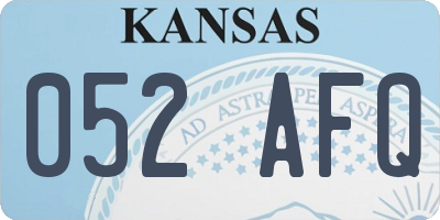 KS license plate 052AFQ