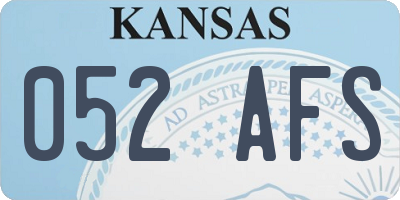 KS license plate 052AFS