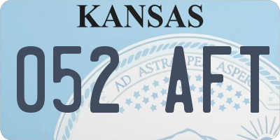KS license plate 052AFT