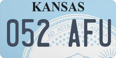 KS license plate 052AFU