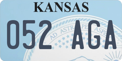 KS license plate 052AGA