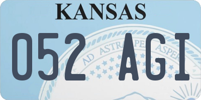 KS license plate 052AGI