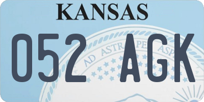 KS license plate 052AGK