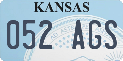 KS license plate 052AGS