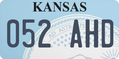 KS license plate 052AHD