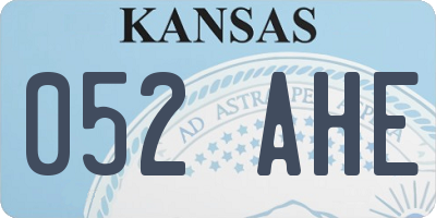 KS license plate 052AHE