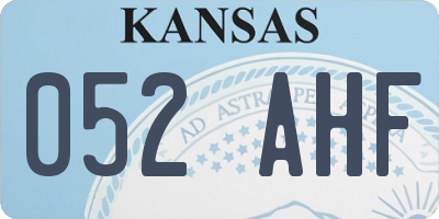 KS license plate 052AHF
