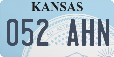 KS license plate 052AHN