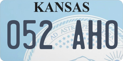 KS license plate 052AHO