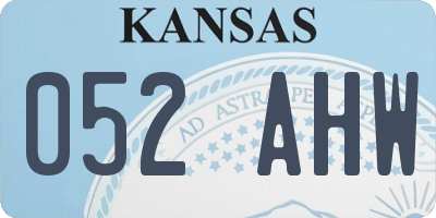 KS license plate 052AHW