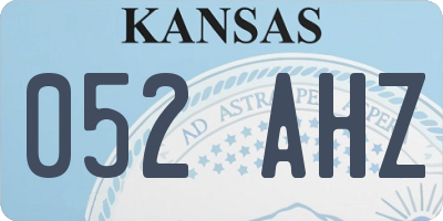 KS license plate 052AHZ