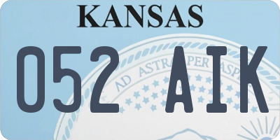 KS license plate 052AIK