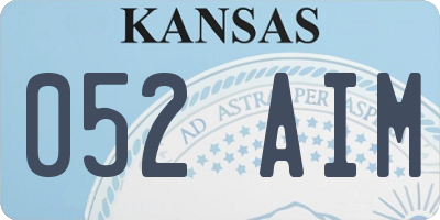 KS license plate 052AIM