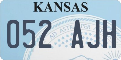 KS license plate 052AJH