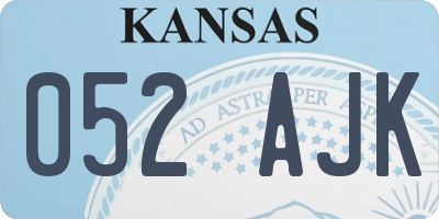 KS license plate 052AJK