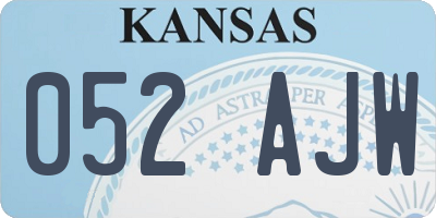 KS license plate 052AJW