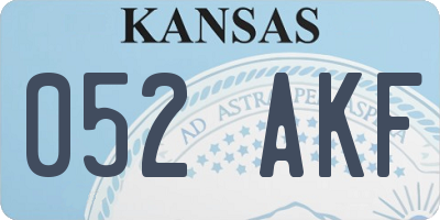 KS license plate 052AKF