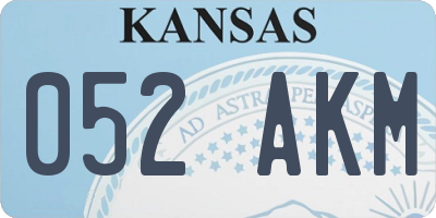 KS license plate 052AKM