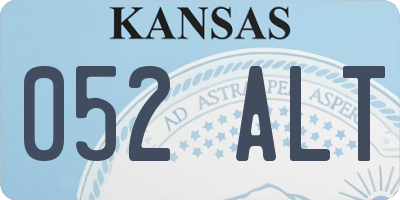 KS license plate 052ALT