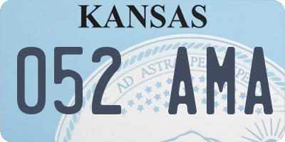 KS license plate 052AMA