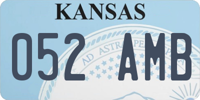 KS license plate 052AMB