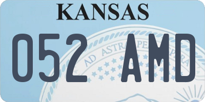 KS license plate 052AMD
