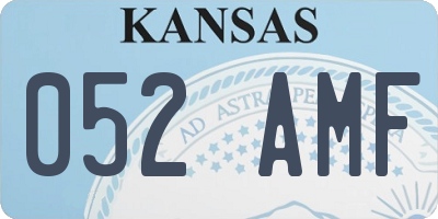 KS license plate 052AMF