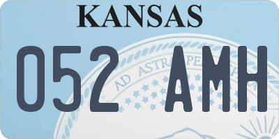 KS license plate 052AMH