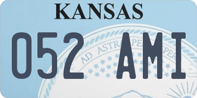KS license plate 052AMI
