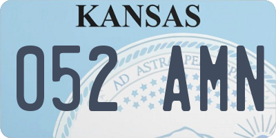 KS license plate 052AMN