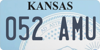 KS license plate 052AMU