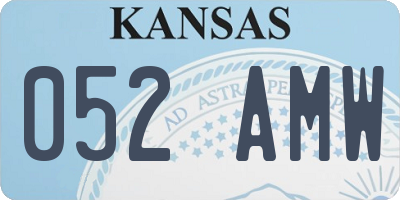 KS license plate 052AMW